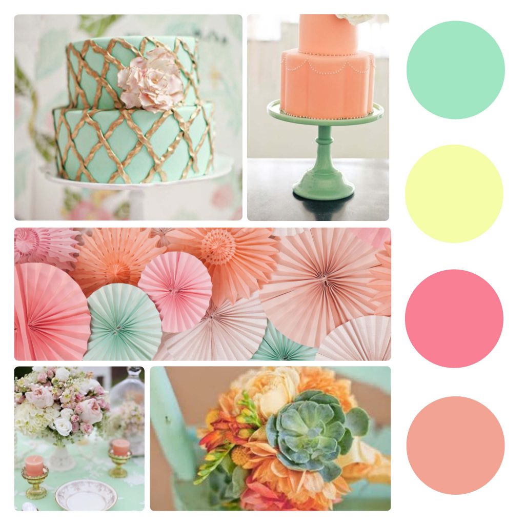 peach and mint colour palette